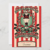 ヴィンテージ父クリスマス。編集可能クリスマスカード 招待状 (正面)