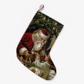 ヴィンテージ父与えクリスマスの贈り物 スモールクリスマスストッキング (正面 (吊り時))