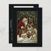 ヴィンテージ父与えクリスマスの贈り物 ポストカード (正面/裏面)