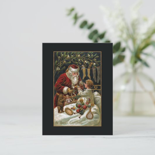 ヴィンテージ父与えクリスマスの贈り物 ポストカード (スタンド正面)
