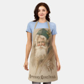 ヴィンテージ父芸術的クリスマスポートレート エプロン (着用した状態)