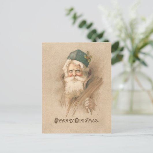 ヴィンテージ父芸術的クリスマスポートレート ポストカード (スタンド正面)