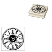 ヴィンテージ版木、銅版、版画時計 ラバースタンプ (押印)