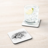 ヴィンテージ牛と猫のスケッチ コースター (右側)