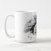 ヴィンテージ牛と猫のスケッチ コーヒーマグカップ (左)