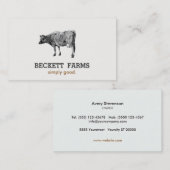ヴィンテージ牛のロゴ素朴国 名刺 (正面/裏面)