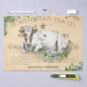 ヴィンテージ牛の切り離し 薄葉紙 (クラフト)