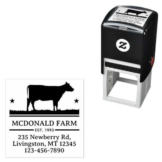 ヴィンテージ牛の肉の肉屋グラフカントリーファームロゴ セルフインキングスタンプ (インサイチュ)