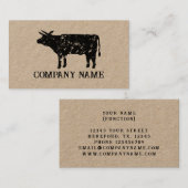 ヴィンテージ牛の肉クラフトビジネスカードテンプレート 名刺 (正面/裏面)