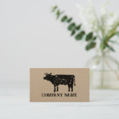 ヴィンテージ牛の肉クラフトビジネスカードテンプレート 名刺 (スタンド正面)
