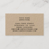 ヴィンテージ牛の肉クラフトビジネスカードテンプレート 名刺 (裏面)