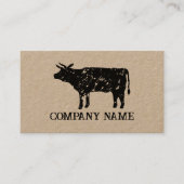 ヴィンテージ牛の肉クラフトビジネスカードテンプレート 名刺 (正面)