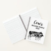 ヴィンテージ牛ふくらはぎスケッチ吸人 |ブラック文字 ノートブック (内部)