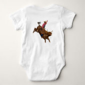 ヴィンテージ牛カウボーイ ベビーボディスーツ (裏面)