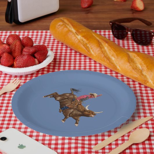 ヴィンテージ牛カウボーイ ペーパープレート (ピクニック)