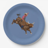 ヴィンテージ牛カウボーイ ペーパープレート (正面)