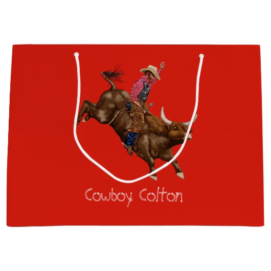 ヴィンテージ牛カウボーイ ラージペーパーバッグ (正面)