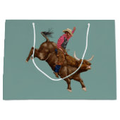 ヴィンテージ牛カウボーイ ラージペーパーバッグ (正面)