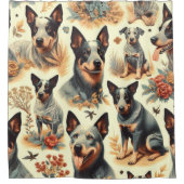 ヴィンテージ牛シームレス シャワーカーテン (正面)