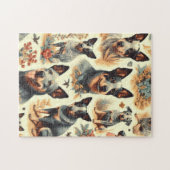 ヴィンテージ牛シームレス ジグソーパズル (横)