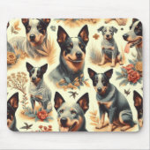 ヴィンテージ牛シームレス マウスパッド (正面)