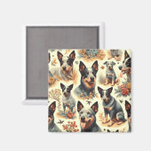 ヴィンテージ牛シームレス マグネット (正面/裏面)