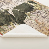 ヴィンテージ牛デザイン シェルパブランケット (3/4)