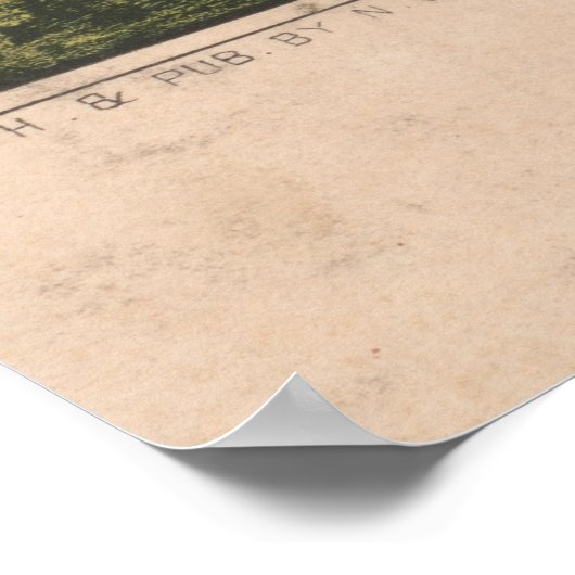 ヴィンテージ牛ファームイラストレーション(1856) ポスター (角)