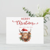 ヴィンテージ牛メリークリスマスハッピーニューイヤーカード シーズンカード (スタンド正面)