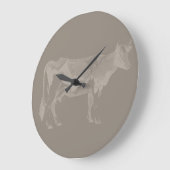 ヴィンテージ牛図解入りの、写真付きのアートカスタムカラー ラージ壁時計 (傾斜)