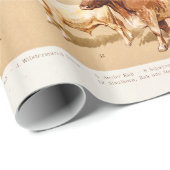 ヴィンテージ牛子牛のBullの乳牛の農場のイラストレーション ラッピングペーパー (ロールコーナー)