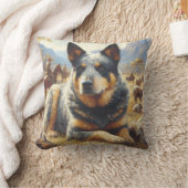 ヴィンテージ牛絵画犬 クッション (ブランケット)