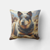 ヴィンテージ牛絵画犬 クッション (裏面)