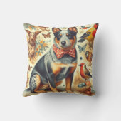 ヴィンテージ牛絵画犬 クッション (裏面)