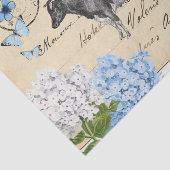 ヴィンテージ牛青い花の郵便はがきのティッシュペーパー 薄葉紙 (詳細)