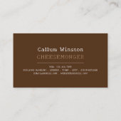 ヴィンテージ牛、チーズモンガー 名刺 (裏面)
