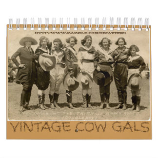 "ヴィンテージ牛Gals " カレンダー