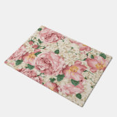 ヴィンテージ牡丹とアジサイの書式 ドアマット (アングル)