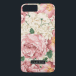 ヴィンテージ牡丹とアジサイiPhone 7プラスケース iPhone 8 Plus/7 Plusケース<br><div class="desc">iPhoneのエレガントケースは赤面ピンクのバラとアイボリーアジサイと牡丹を特集。このデザインはバラエティに富んだ商品で販売されている。他のクリックデザインは以下の通り。</div>