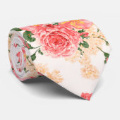 ヴィンテージ牡丹とバラフローラ – ネックタイ ネクタイ (ロール)