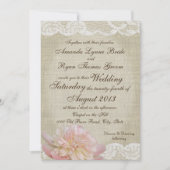 ヴィンテージ牡丹とレース結婚ズ 招待状 (正面)