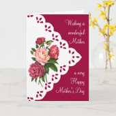 ヴィンテージ牡丹の花の母の日ママ愛 カード (黄色い花)