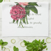 ヴィンテージ牡丹の花ロマンチックなバイロン詩 キッチンタオル (折り畳み)