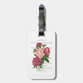 ヴィンテージ牡丹の花ロマンチックなバイロン詩 ラゲッジタグ (裏面縦)