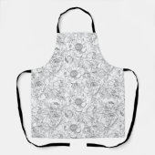 ヴィンテージ牡丹の花柄 エプロン (正面)