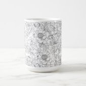 ヴィンテージ牡丹の花柄 コーヒーマグカップ (中央)