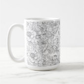 ヴィンテージ牡丹の花柄 コーヒーマグカップ (左)