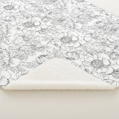 ヴィンテージ牡丹の花柄 シェルパブランケット (3/4)