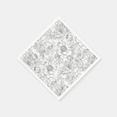 ヴィンテージ牡丹の花柄 スタンダードカクテルナプキン (角)