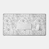 ヴィンテージ牡丹の花柄 デスクマット (キーボード&マウス)